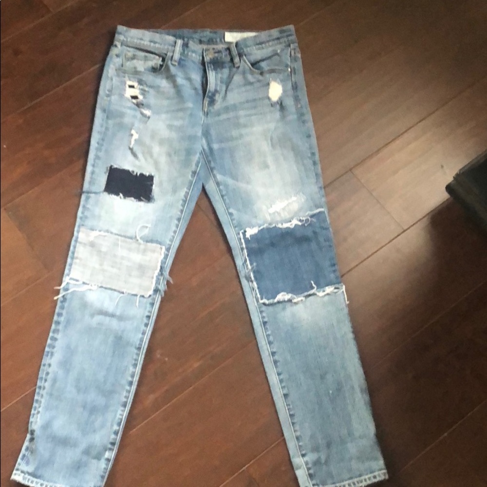 Treasure& bond distressed patched jeans